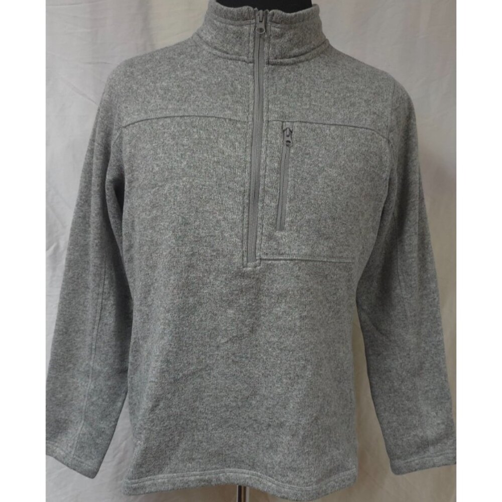 Legends 1897 Mens Large Gray Quarter Zip Pullover Fleece Zip Pocket Jacket